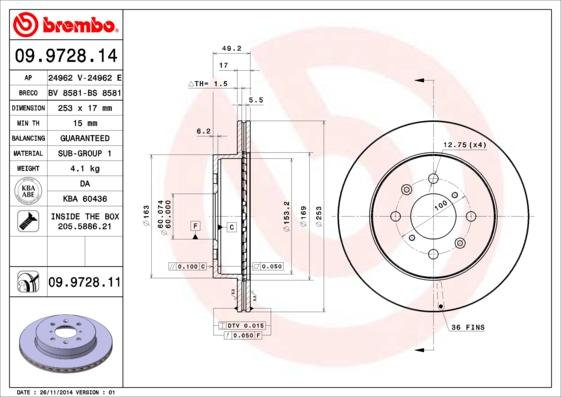 AP 24962 E - Brake Disc autospares.lv