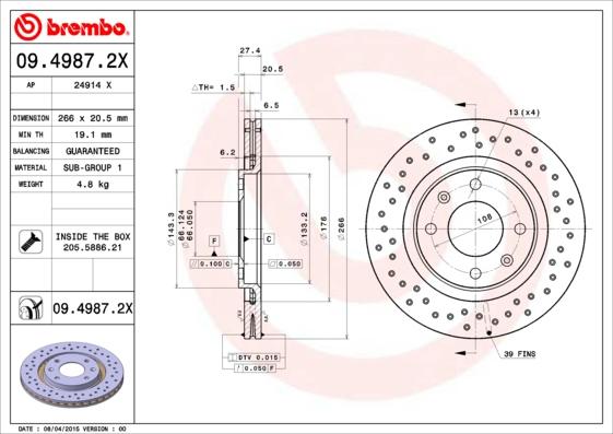 AP 24914 X - Brake Disc autospares.lv