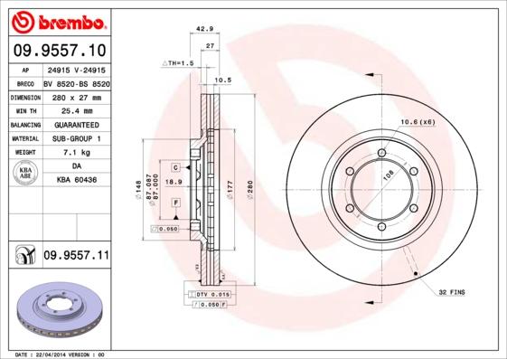 AP 24915 V - Brake Disc autospares.lv