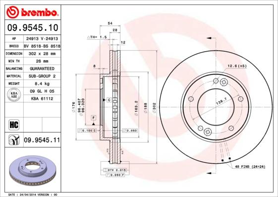 AP 24913 V - Brake Disc autospares.lv