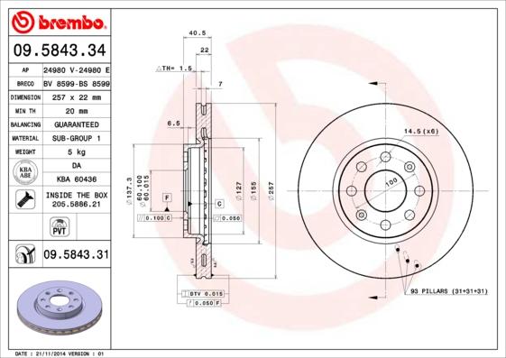 AP 24980 V - Brake Disc autospares.lv