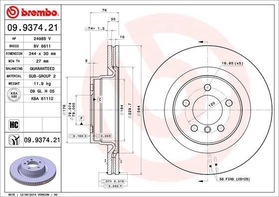 AP 24988 V - Brake Disc autospares.lv