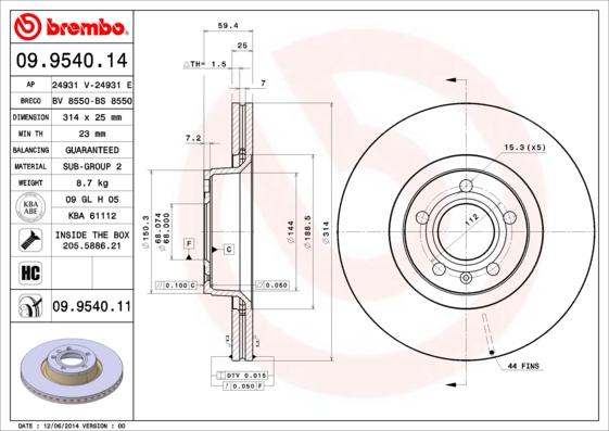 AP 24931 V - Brake Disc autospares.lv