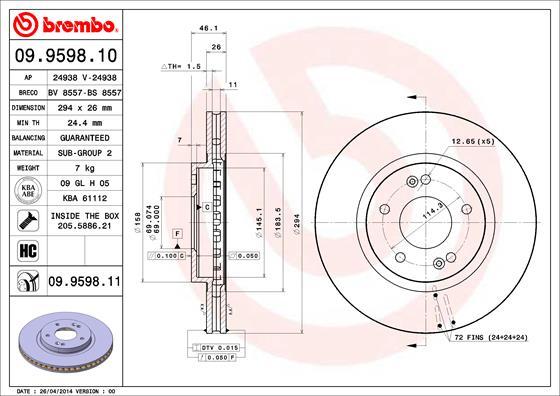 AP 24938 V - Brake Disc autospares.lv