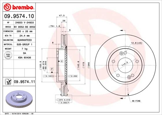 AP 24933 - Brake Disc autospares.lv