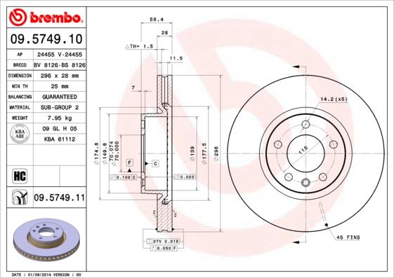 AP 24455 V - Brake Disc autospares.lv