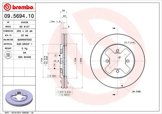 AP 24436 - Brake Disc autospares.lv