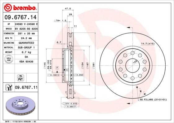 AP 24590 E - Brake Disc autospares.lv