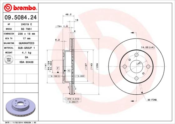 AP 24519 E - Brake Disc autospares.lv