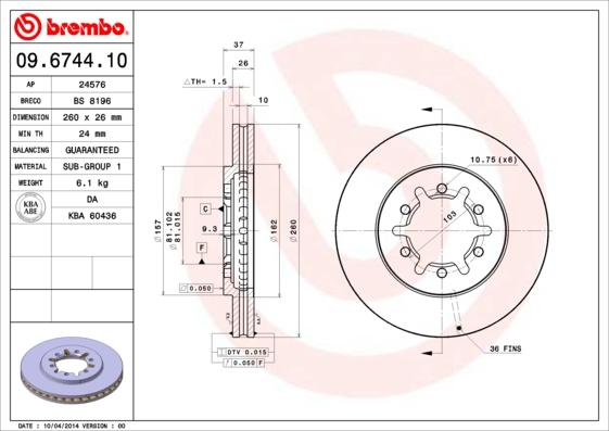 AP 24576 - Brake Disc autospares.lv