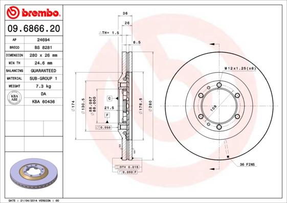 AP 24694 - Brake Disc autospares.lv