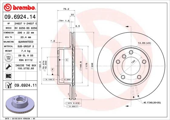 AP 24637 V - Brake Disc autospares.lv