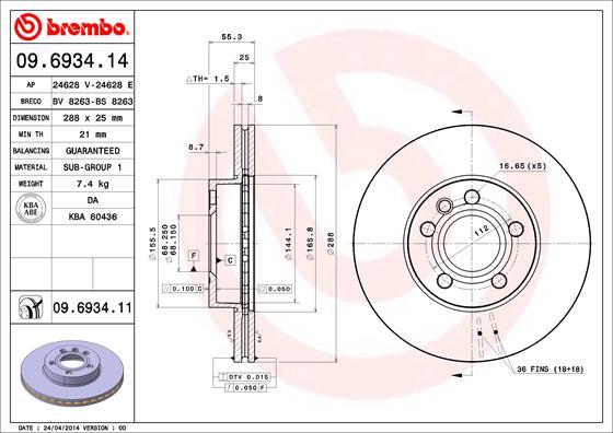 AP 24628 E - Brake Disc autospares.lv