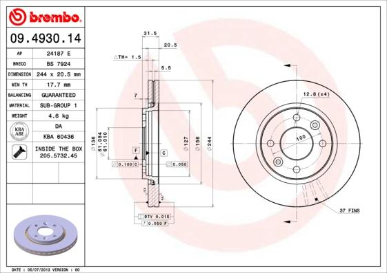 AP 24187 E - Brake Disc autospares.lv