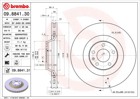 AP 24891 V - Brake Disc autospares.lv