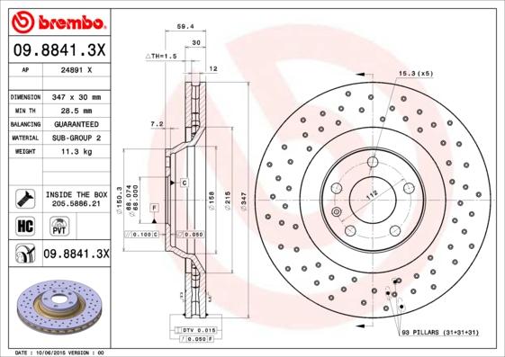 AP 24891 X - Brake Disc autospares.lv