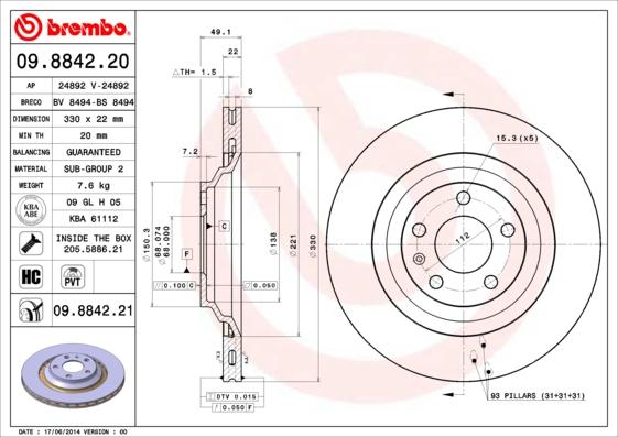 AP 24892 - Brake Disc autospares.lv