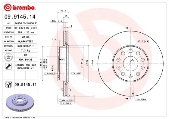 AP 24850 E - Brake Disc autospares.lv