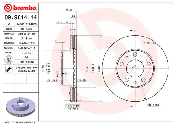 AP 24863 E - Brake Disc autospares.lv