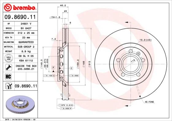 AP 24801 V - Brake Disc autospares.lv