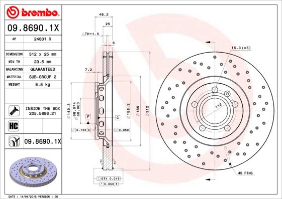 AP 24801 X - Brake Disc autospares.lv