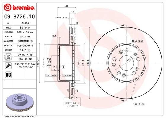 AP 24808 - Brake Disc autospares.lv