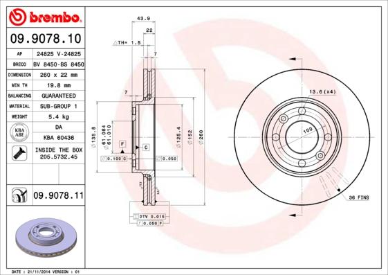 AP 24825 V - Brake Disc autospares.lv