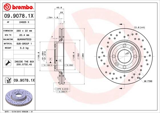 AP 24825 X - Brake Disc autospares.lv