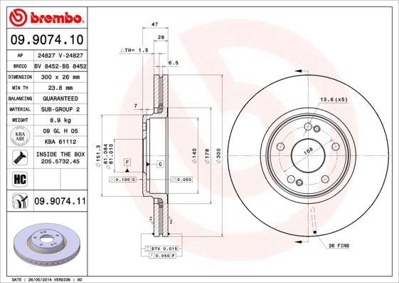 AP 24827 V - Brake Disc autospares.lv