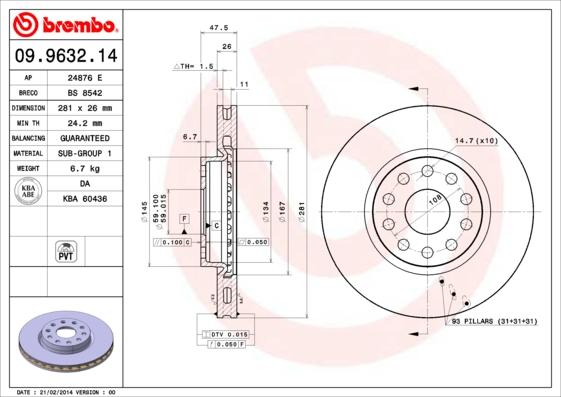 AP 24876 E - Brake Disc autospares.lv