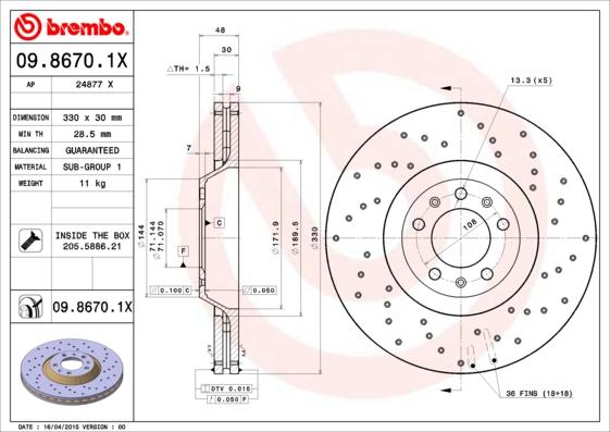 AP 24877 X - Brake Disc autospares.lv