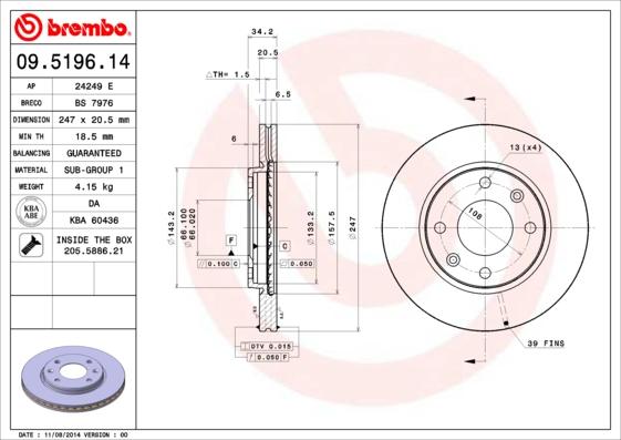 AP 24249 E - Brake Disc autospares.lv