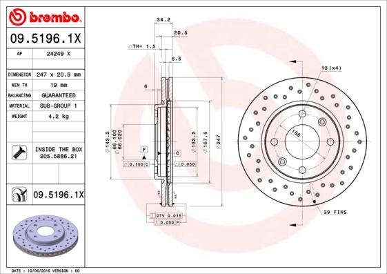 AP 24249 X - Brake Disc autospares.lv