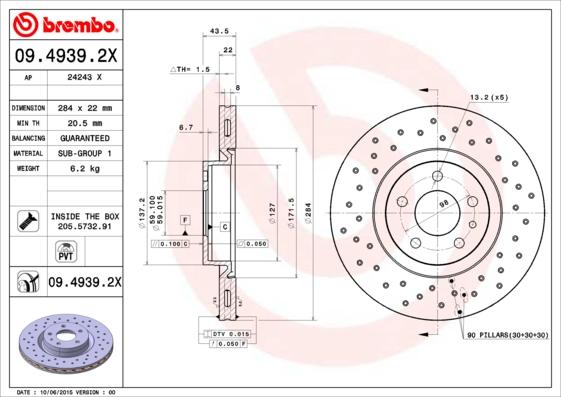 AP 24243 X - Brake Disc autospares.lv