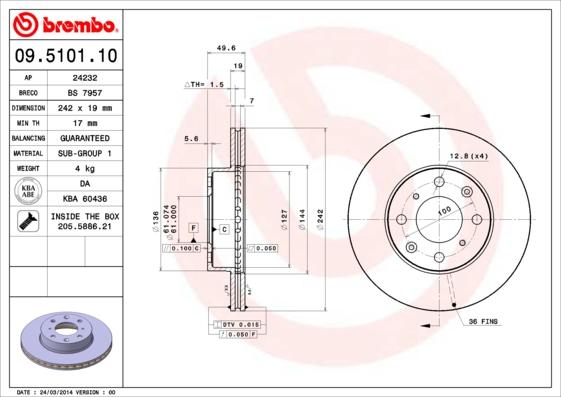 AP 24232 - Brake Disc autospares.lv