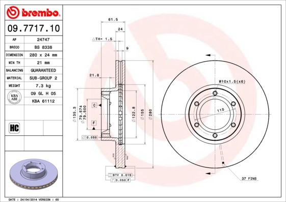 AP 24747 - Brake Disc autospares.lv