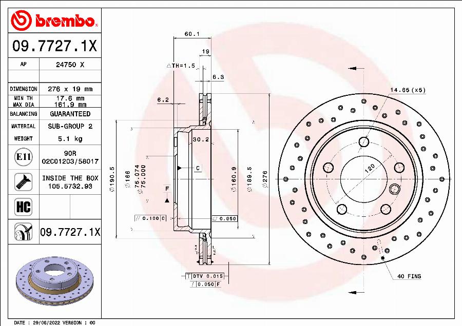 AP 24750 X - Brake Disc autospares.lv