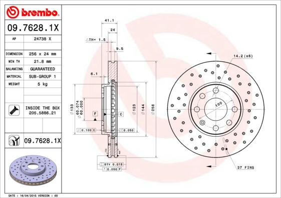 AP 24738 X - Brake Disc autospares.lv