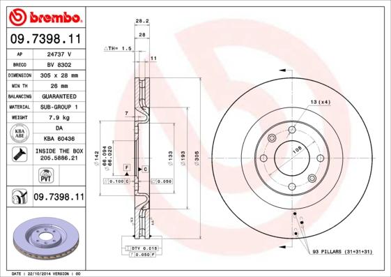 AP 24737 V - Brake Disc autospares.lv