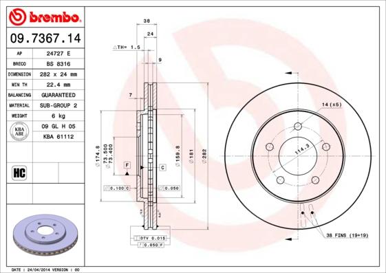 AP 24727 E - Brake Disc autospares.lv