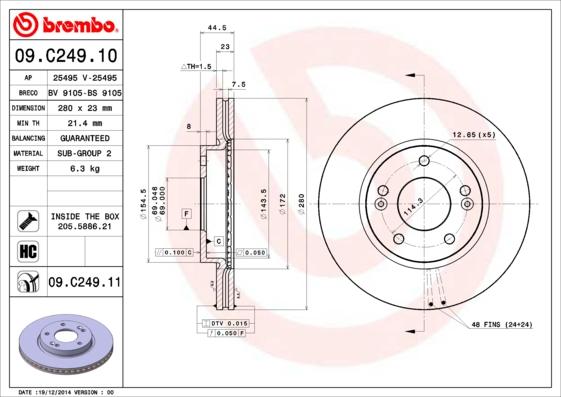 AP 25495 V - Brake Disc autospares.lv