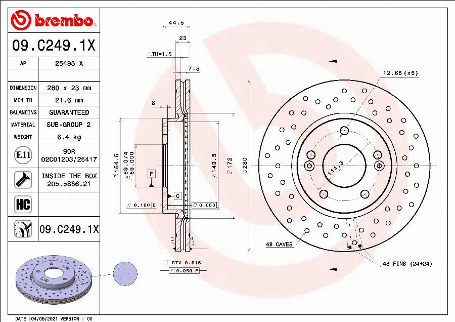 AP 25495 X - Brake Disc autospares.lv