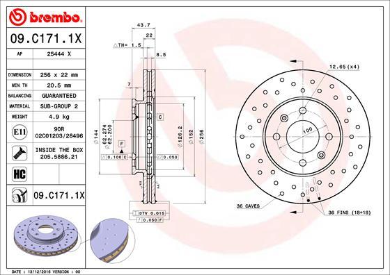 AP 25444 X - Brake Disc autospares.lv