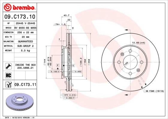 AP 25445 V - Brake Disc autospares.lv