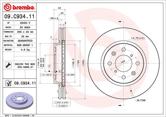 AP 25454 V - Brake Disc autospares.lv