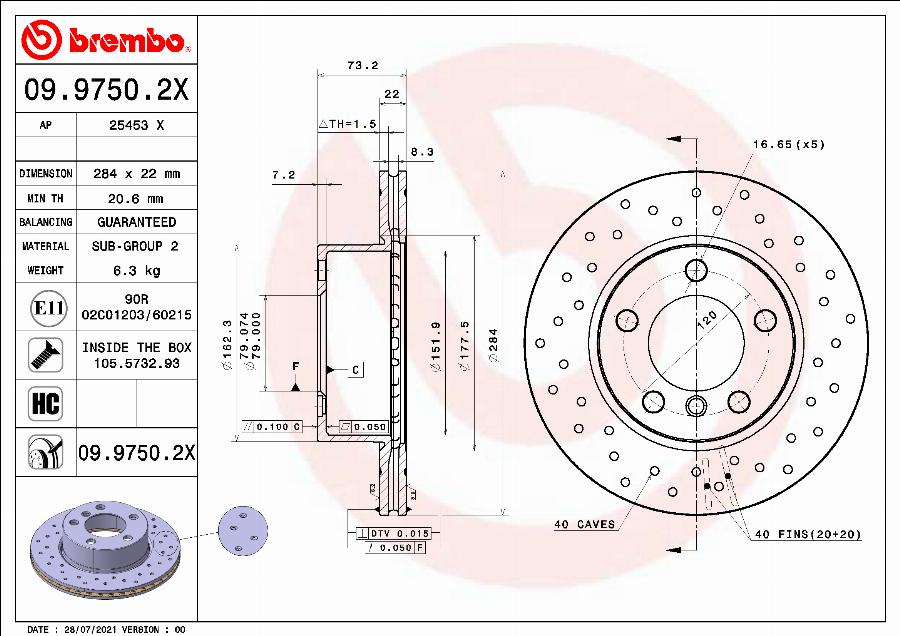 AP 25453 X - Brake Disc autospares.lv