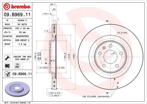 AP 25460 V - Brake Disc autospares.lv