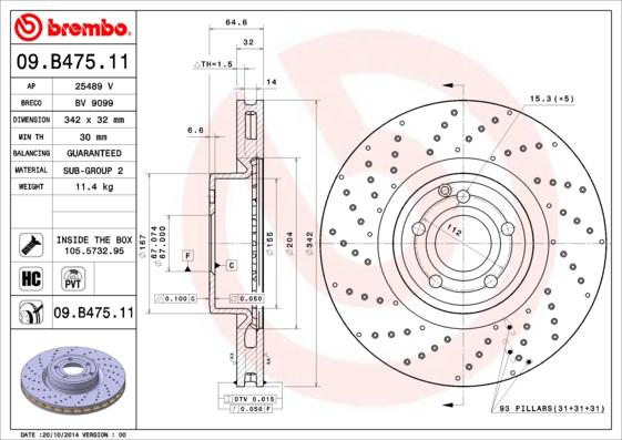 AP 25489 V - Brake Disc autospares.lv