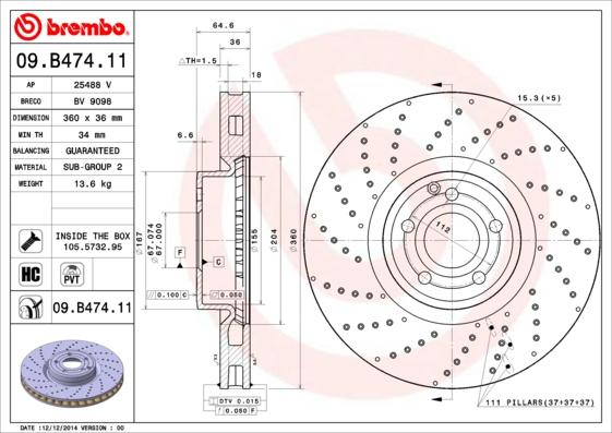 AP 25488 V - Brake Disc autospares.lv