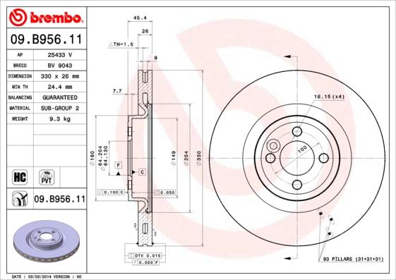 AP 25433 V - Brake Disc autospares.lv